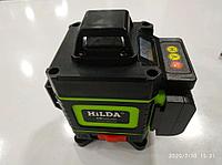 Лазер деңгейі HILDA 4D 16 желілік жасыл, батарея, қашықтан басқару пульті) с мке