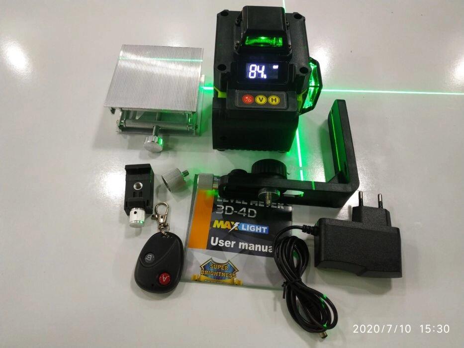 Лазерный уровень HILDA 4D 16 линий зеленый, аккумулятор, пульт) сумка - фото 3 - id-p95302873