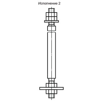 Болт фундаментный изогнутый тип 2, исполнение 2