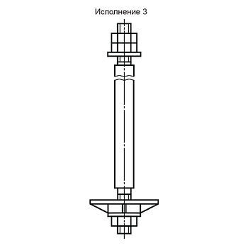 Болт фундаментный изогнутый тип 2, исполнение 3