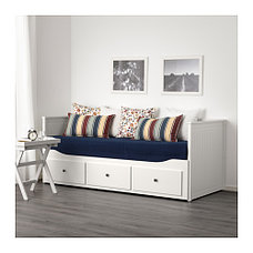 Кушетка с 2 матрасами ХЕМНЭС белый Оготнес жесткий ИКЕА, IKEA, фото 2