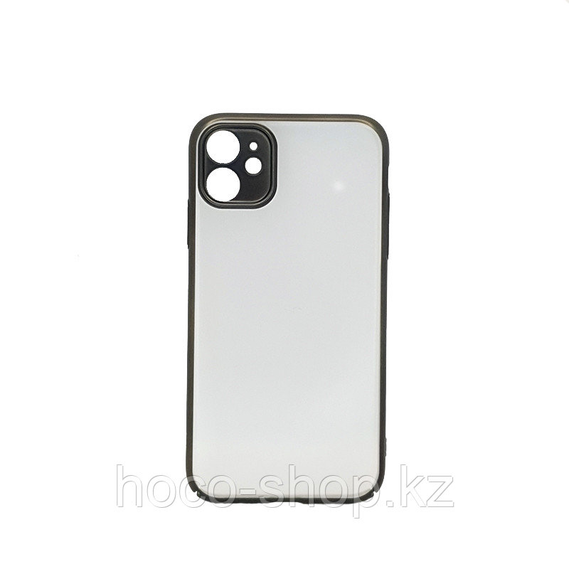 Защитный чехол для iPhone 11 Keephone пластик, прозрачный с темно-зеленой окантовкой