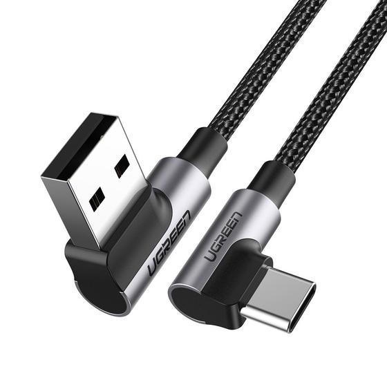 UGREEN 20855 Кабель US176 USB 2.0 A на Type C, Nickel Plating Aluminum Shell 0.5м, черный