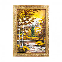 Картина из каменной крошки "Осень янтарная" багет 49х69 см 122558