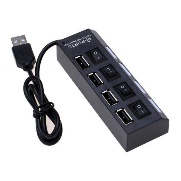 USB конценттратор, расширитель, HUB на 4 порта для компьютера (Код: ) - фото 1 - id-p95314790