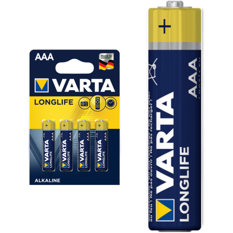 Батарейка щелочная VARTA Longlife AAA/LR03, 1шт