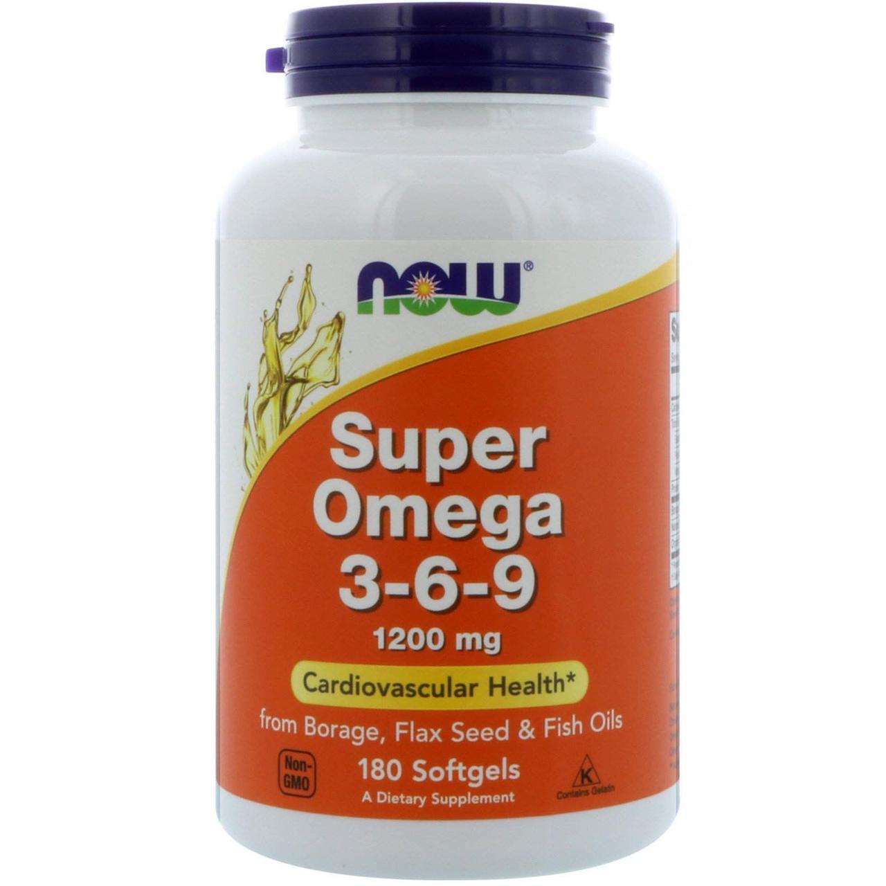 Витамины Now Super Omega 3-6-9 1200 mg 180 капсул