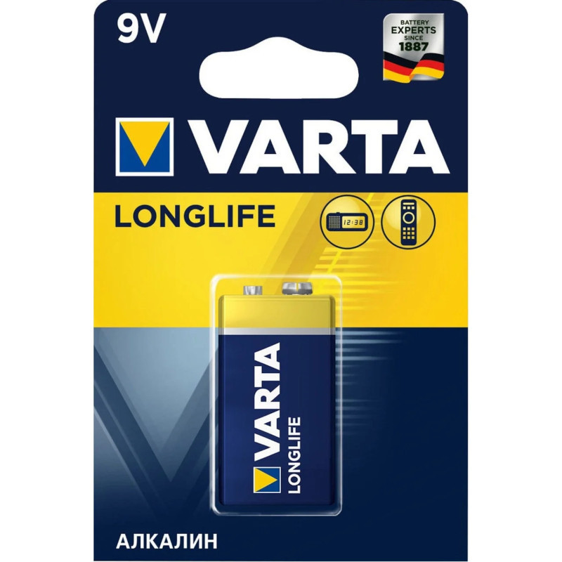 Батарейка VARTA Longlife 9V Крона 6LR61