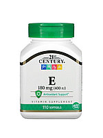 21 CENTURY Витамин Е, 180 мг (400 МЕ), 110 мягких желатиновых капсул