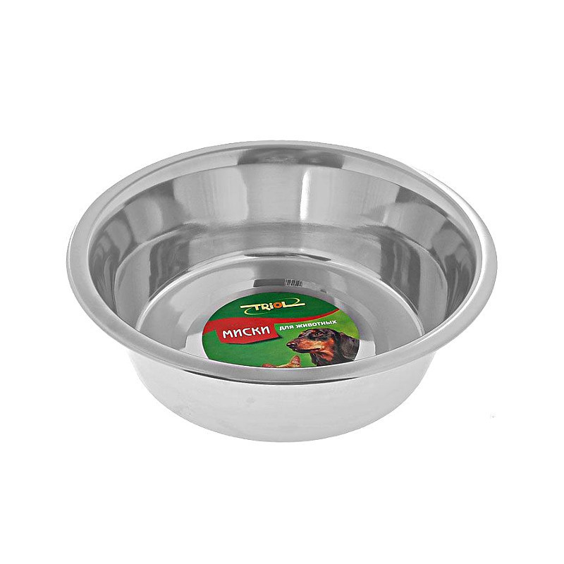Миска металлическая для собак, 2,8 л