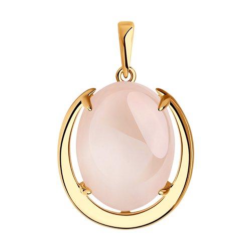 Подвеска из золочёного серебра с кварцем DIAMANT ( SOKOLOV ) позолота 93-330-00957-1