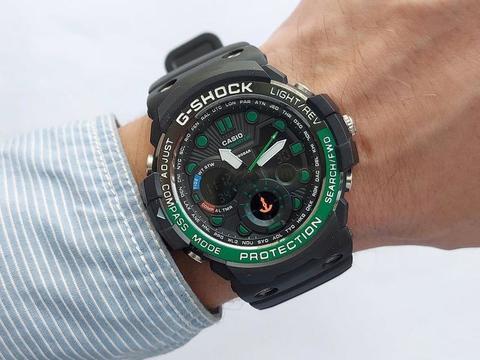 Часы наручные реплика Casio G-SHOCK GulfMaster {двойное время, минеральное стекло, пыле- влагозащита} - фото 5 - id-p95340984