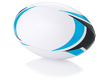 Мяч для регби Stadium, белый/голубой