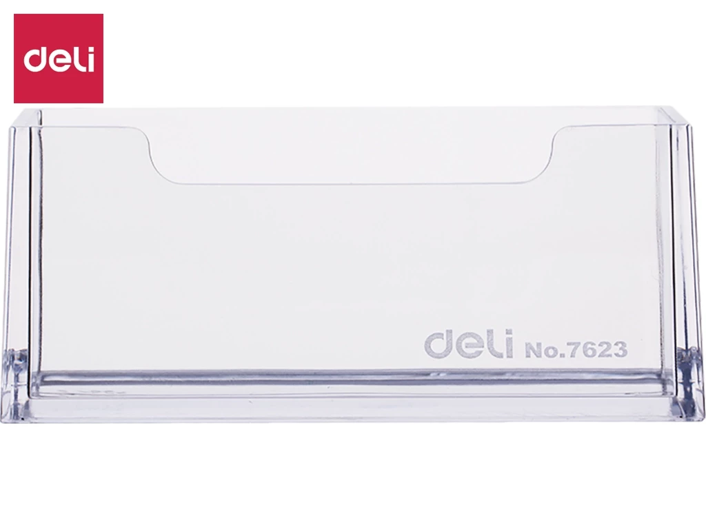 Настольная подставка для визиток Deli, прозрачная, 103,5 х 45,5 х 50,5