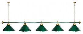 Лампа "STARTBILLIARDS" 5 пл. металл (плафоны зеленые, штанга зеленая)
