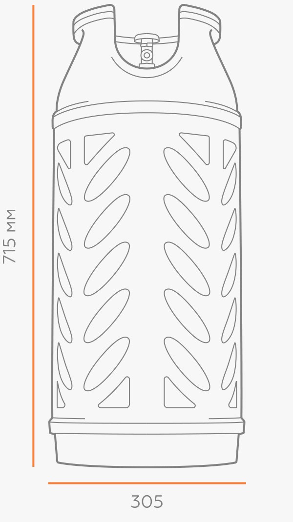 Композитный газовый баллон RAGASCO LPG 33,5 литра 