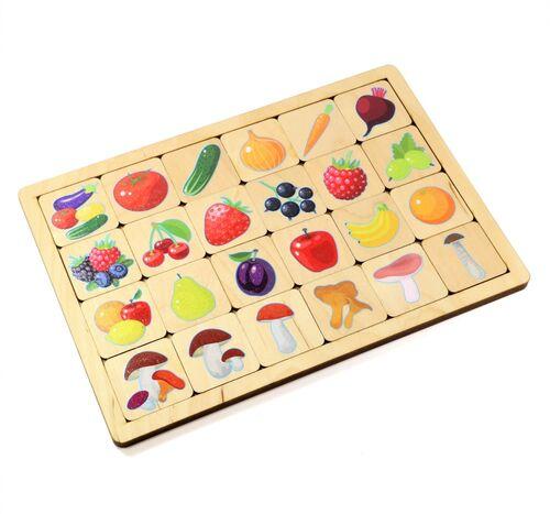 Игра развивающая деревянная «Овощи-Фрукты-Ягоды-Грибы» арт.00740 - фото 1 - id-p95309520