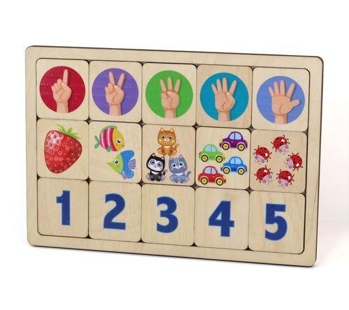 Игра развивающая деревянная «Считаем до пяти» арт.00735