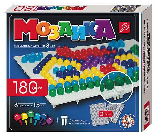 Игровой набор детская мозаика, классическая, 180 фишек, 6 цветов, 15мм. арт.00967