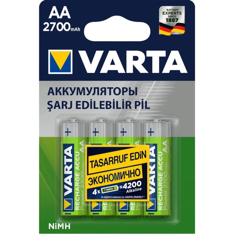 Аккумуляторы VARTA AA 2700 mAh, 4шт