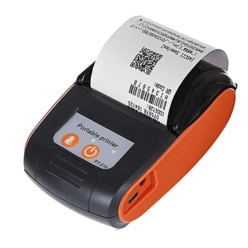 Мобильный чековый принтер Goojprt Pt-210 Bluetooth +USB 58 mm  оранжевый, фото 2