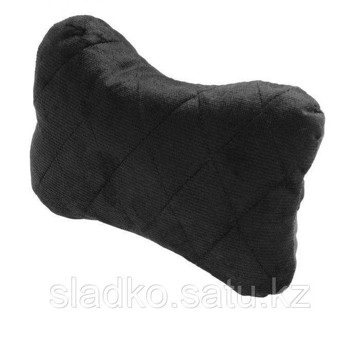 Подушка автомобильная для шеи косточка велюр черная - фото 2 - id-p95369210