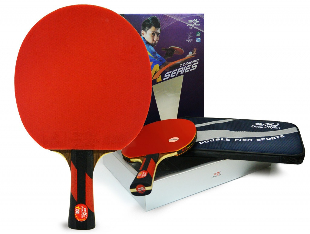 Ракетка для настольного тенниса DOUBLE FISH - 7А-С с чехлом (ITTF) - фото 1 - id-p95369527