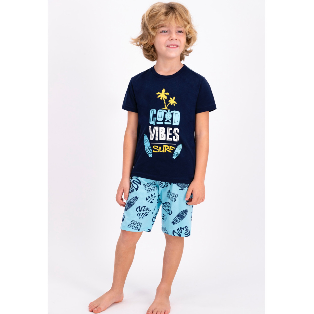 Пижама мальчиковая подростк* 10-11 лет / 140-146 см,  Тёмно- синий