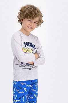 Пижама детская мальчик* 3-4/98-104 см, Серый меланж