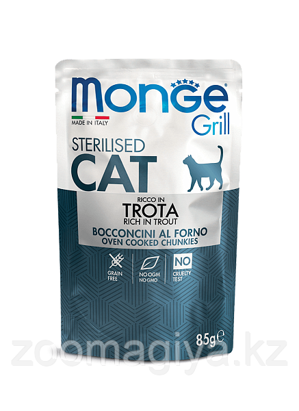 Monge Trota Sterilised Паучи для стерилизованных кошек итальянская форель 85гр - фото 1 - id-p95384720