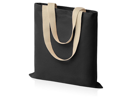 Сумка для шопинга Steady из хлопка с парусиновыми ручками, 260 г/м2, черный, фото 1