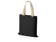 Сумка для шопинга Steady из хлопка с парусиновыми ручками, 260 г/м2, черный, фото 2