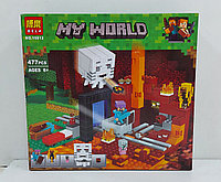 Конструктор 10812 477 pcs. Портал в подземелье. Нижний мир. My world. Minecraft. Майнкрафт. Подарок.
