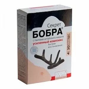 «Секрет бобра» с пантами алтайского марала для восстановления организма (30 капсул по 0,5 г.)