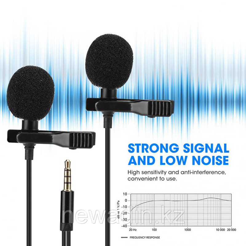 Высококачественный петличный стерео микрофон для видеокамер, мобильных телефонов и др.аудио техники - фото 6 - id-p95396571