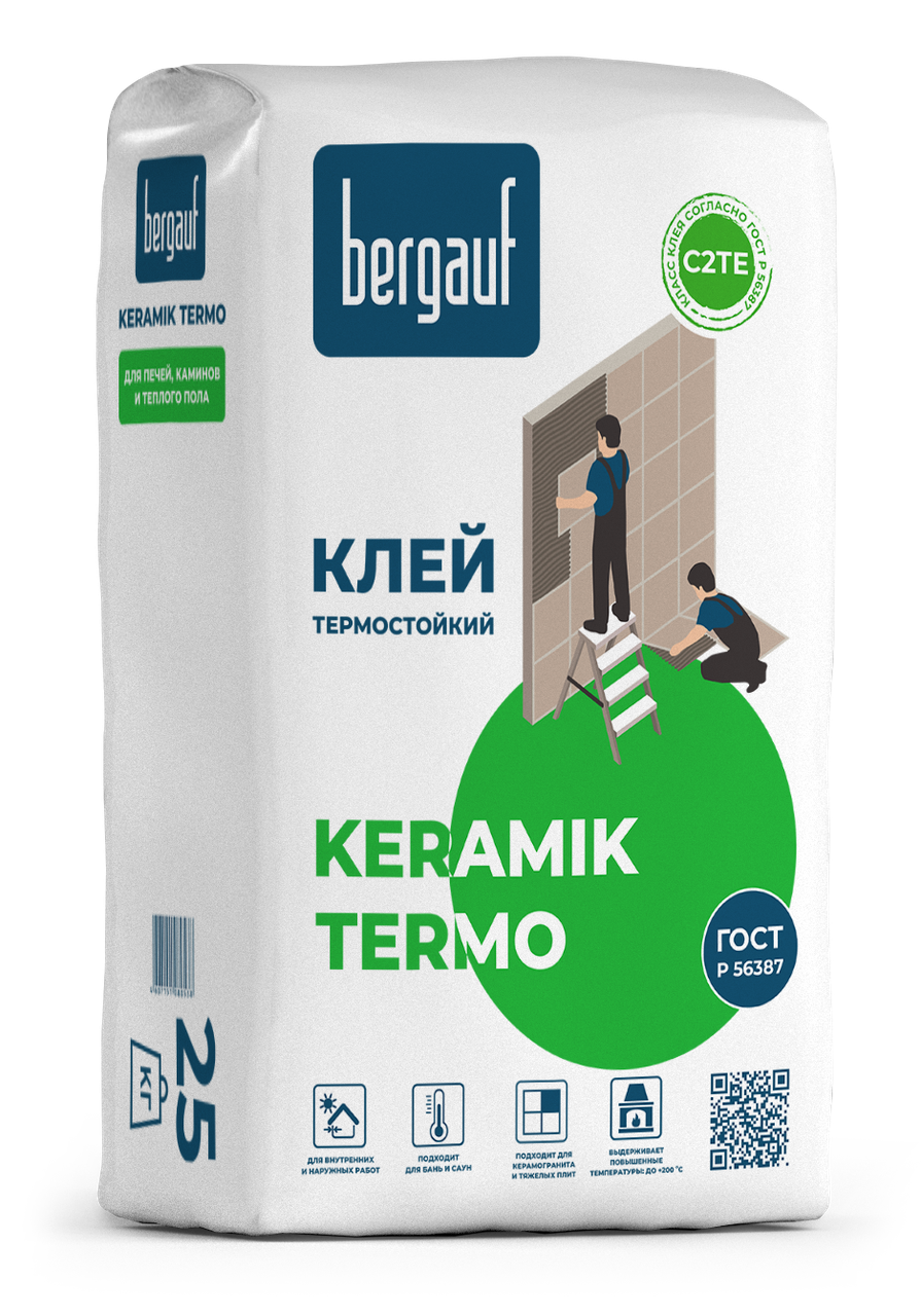 Клей термостойкий KERAMIK TERMO Bergauf  25 кг