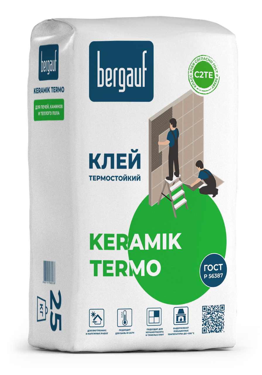 Термостойкий клей KERAMIK TERMO Bergauf 25 кг - фото 1 - id-p95415604