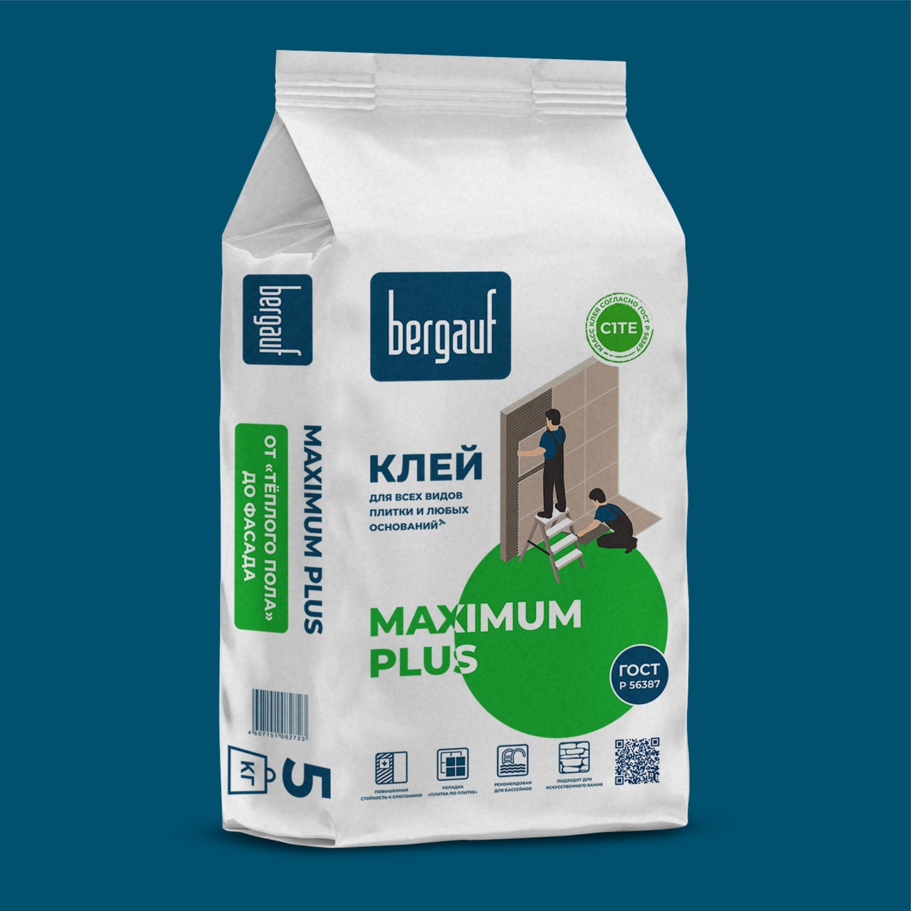 Клей для плитки MAXIMUM PLUS  5 кг  Bergauf