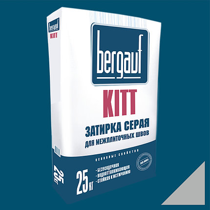 Затирка для межплиточных швов серая 25 кг KITT Bergauf, фото 2
