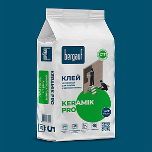 Клей усиленный KERAMIK PRO  для керамической плитки, 5 кг, Bergauf, фото 2