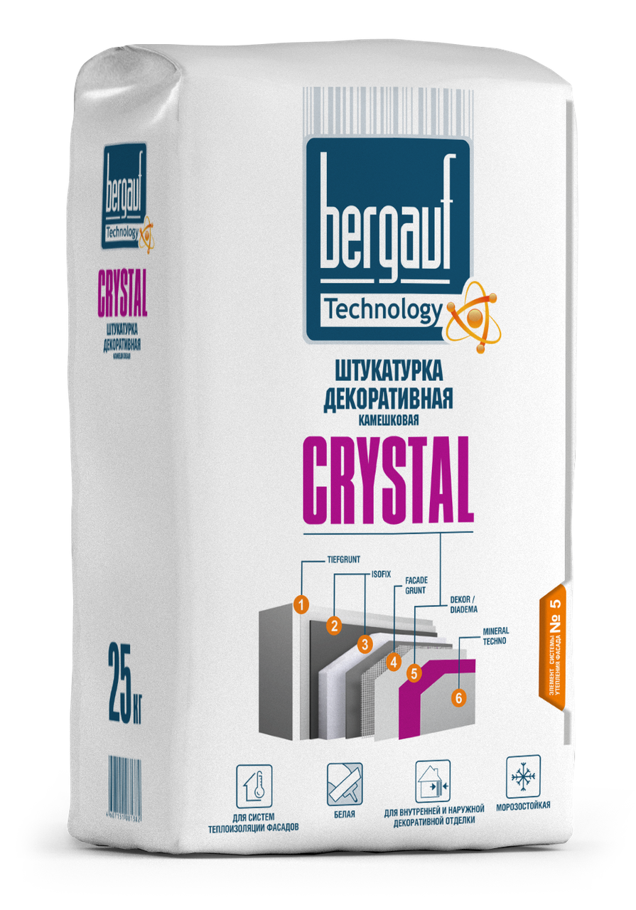 Штукатурка декоративная камешковая  Crystal