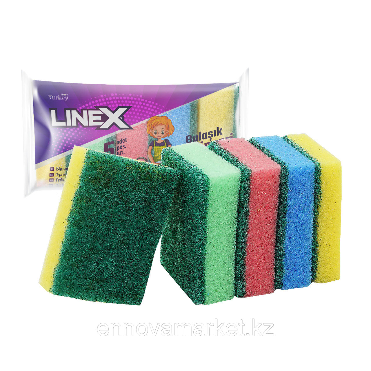 Linex губки для мытья посуды 5 шт - фото 1 - id-p95422602