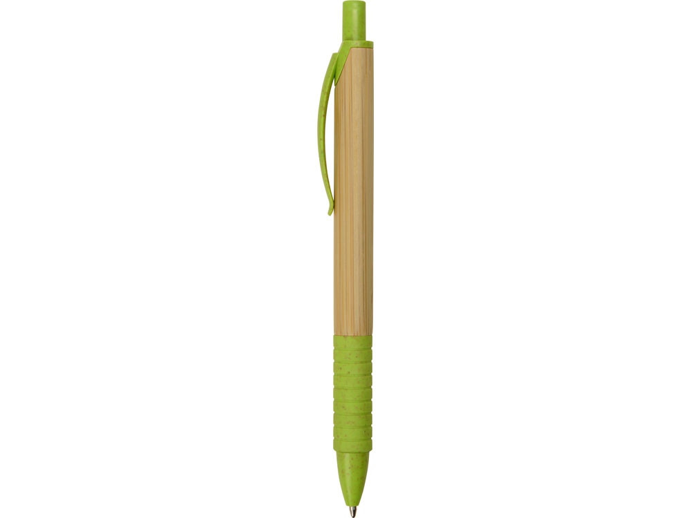 Ручка из бамбука и переработанной пшеницы шариковая Nara, бамбук/зеленый - фото 3 - id-p95270081