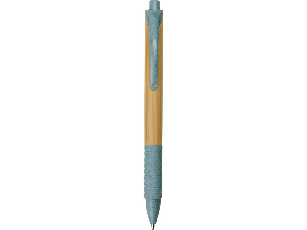 Ручка из бамбука и переработанной пшеницы шариковая Nara, бамбук/синий - фото 2 - id-p95270082