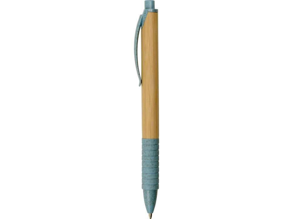 Ручка из бамбука и переработанной пшеницы шариковая Nara, бамбук/синий - фото 3 - id-p95270082