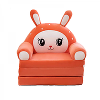 Детское кресло раскладушка Зайка оранжевый