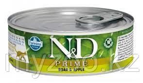 Фармина N&D Cat Prime Консервы кабан и яблоко, 80г