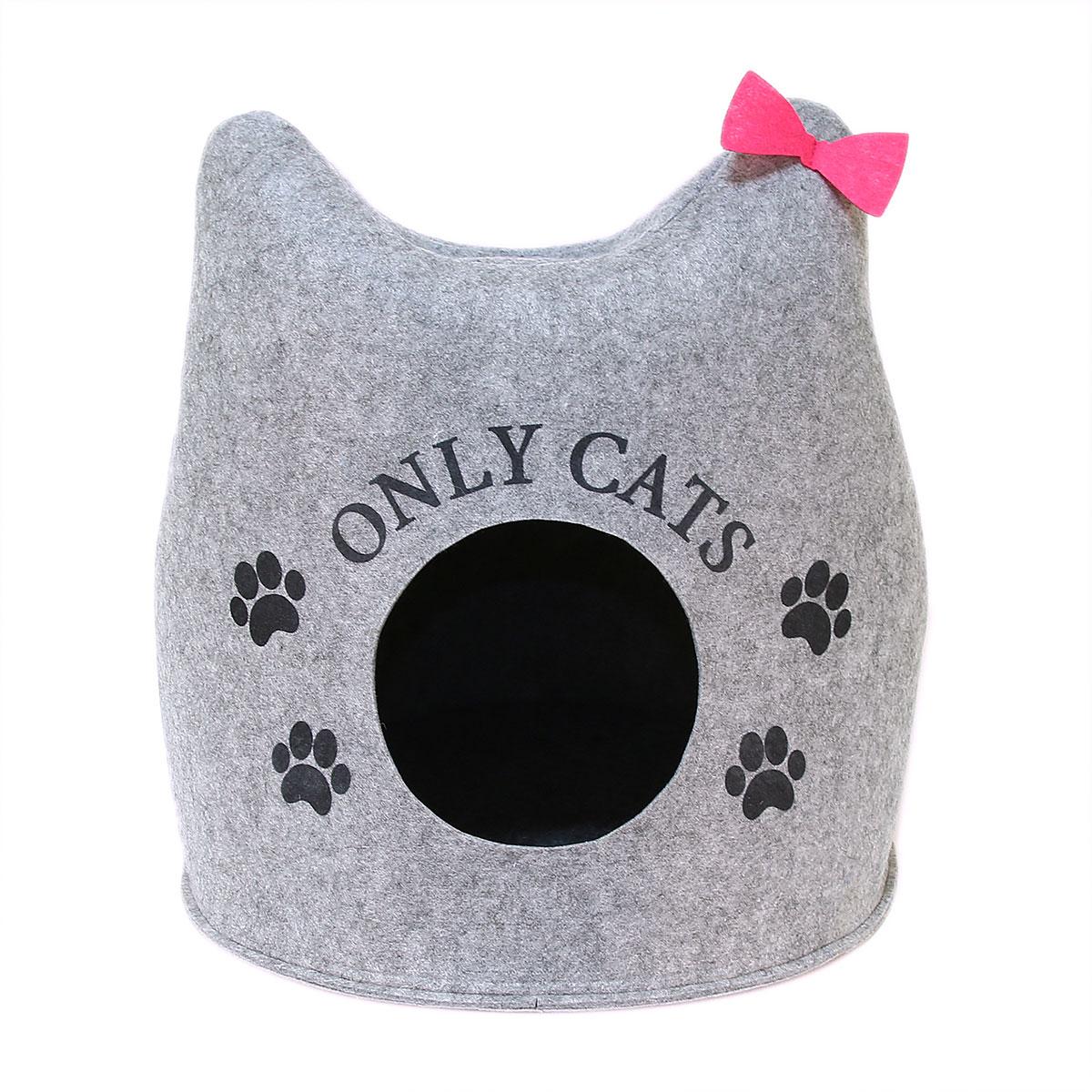 Домик для животных "Ушастик ONLY CATS", войлок, 46х46х43см