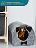 Домик для животных "Будка Джентльмена", войлок, 33х33х45см, фото 4