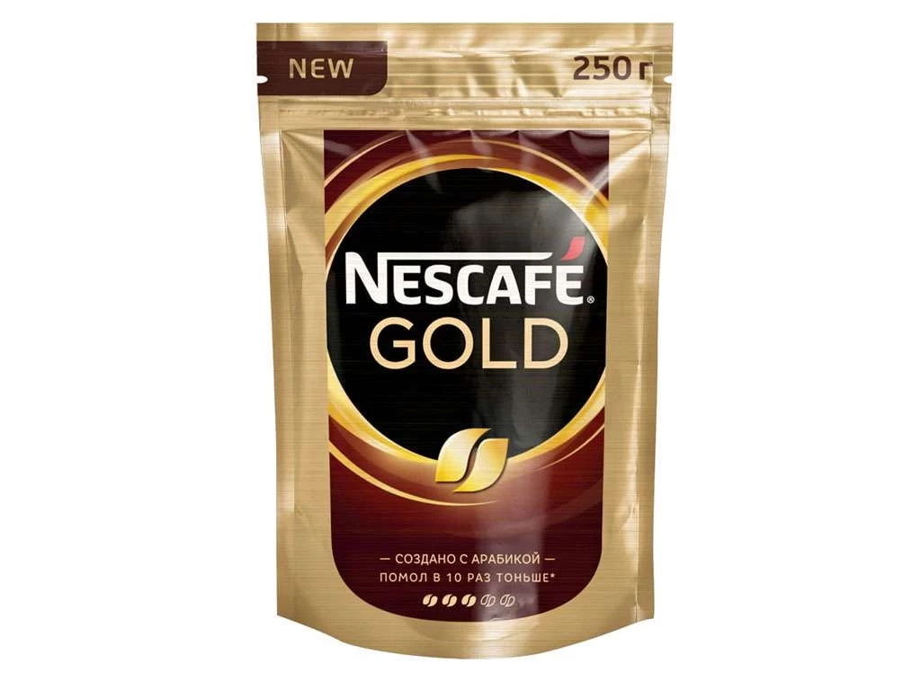 Кофе растворимый Nescafe Gold 250 гр, мягкая упаковка